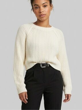 H&M Divided Cream Chunky Knit Boxy Sweater